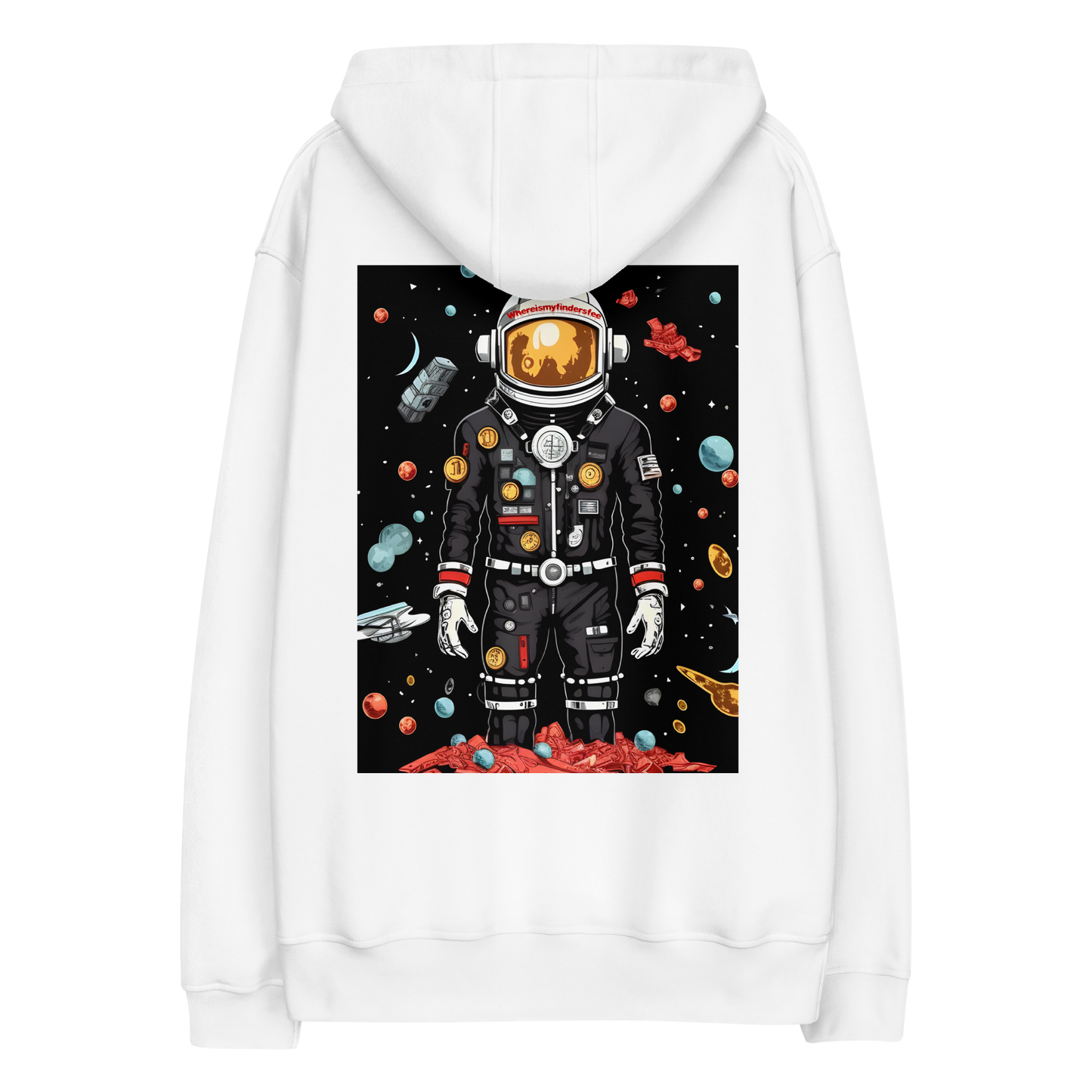 Where Is My Finders Fee - Spaceman Hoodie White